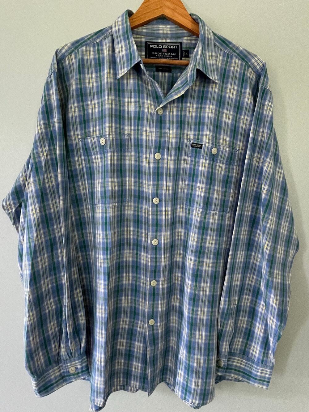 Vintage 90s Ralph Lauren Polo Sport Turquoise Madras … - Gem